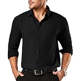 BEFRIED Dress Shirts for Men Big and Tall(XL Big-6XL Big Tall) Button Down Long Sleeve Tuxedo Business Casual Collared Shirt