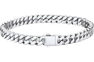 Bestyle Men Miami Cuban Chain Bracelets with Upgrade Buckle Clasp, Durable Real 18K Gold/Black Metal Plated Solid Stainless S