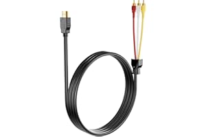 BERLAT HDMI to RCA Converter, 1080P 5ft HDMI Male Goldplated to 3-RCA Video Audio AV Cable Connector Adapter Transmitter for TV HDTV DVD