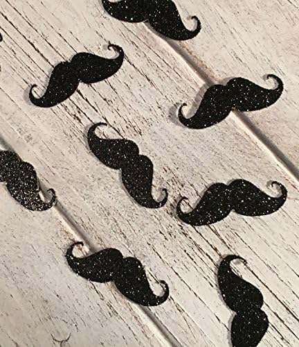 100 Glitter Mustache Confetti Table Decor, MANY COLORS AVAILABLE