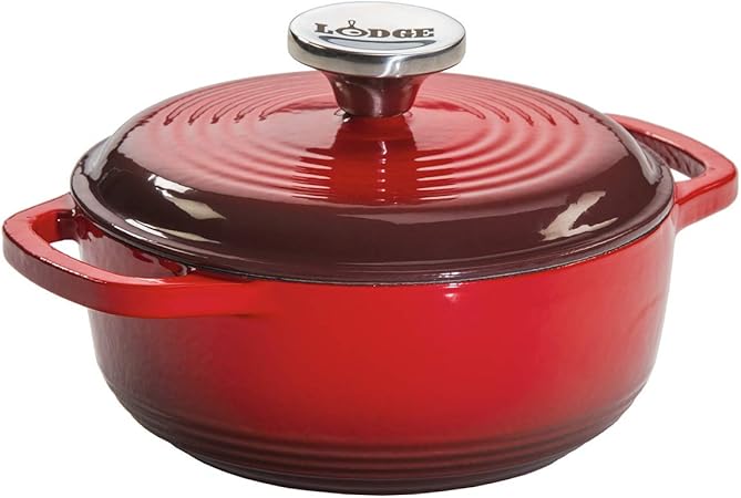 Lodge Enameled Cast Iron Dutch Oven, 1.5-Quart, Red