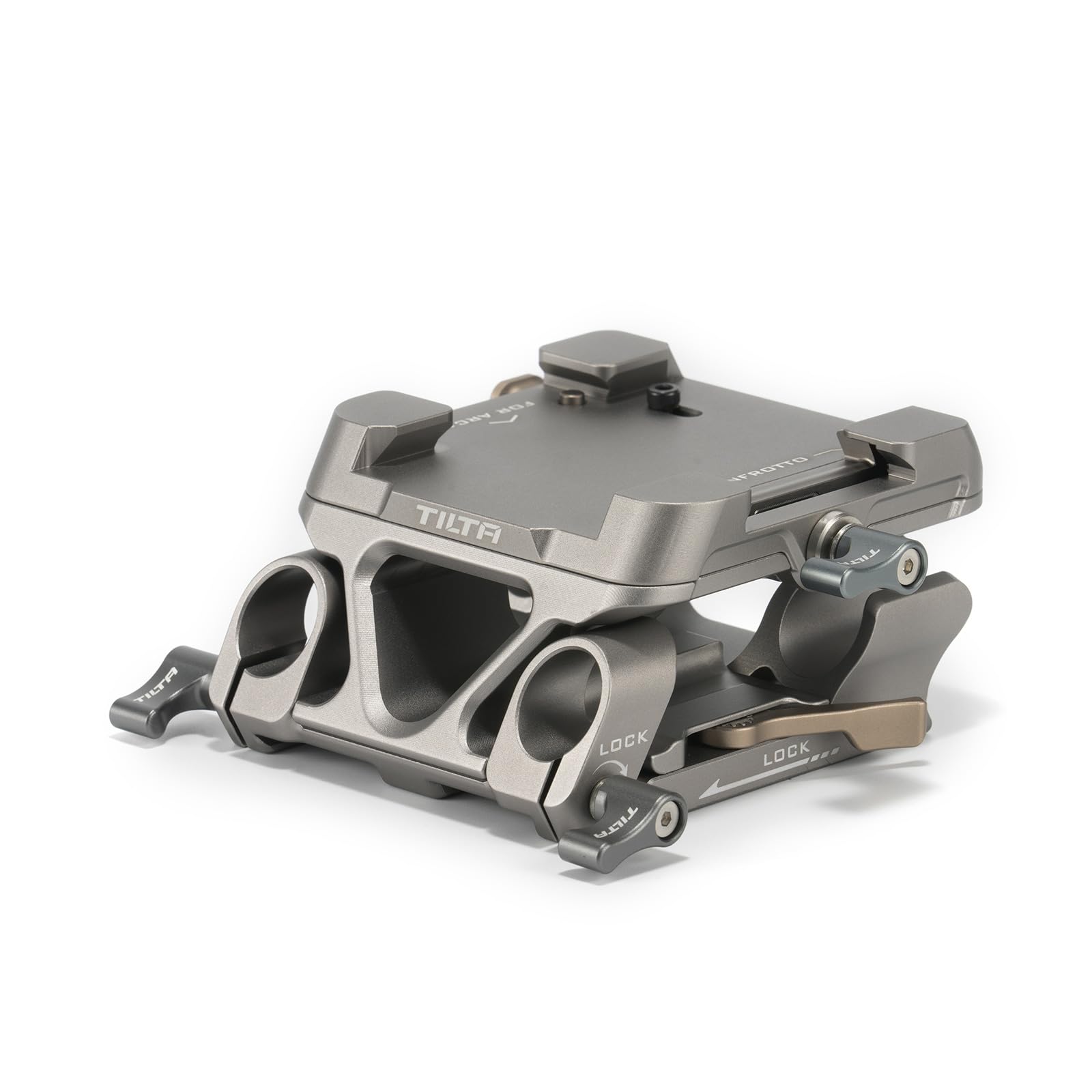 Tilta 15mm LWS Arca Manfrotto Dual Baseplate Compatible with Tilta Standard Dovetails with Snap-in Design – Titanium Gray TA-DBP-TG