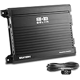 Belva BXA15001 1500W Peak BX-Series 2-Ohm Stable Class-A/B Monoblock Car Audio MOSFET Amplifier with Remote Subwoofer Level Control