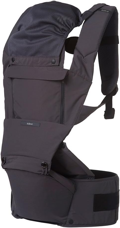 ÉCLEVE Pulse Ultimate Comfort Hip Seat Baby Carrier – Award-Winning 9 Position Front & Back Carry – US Safety Certified Up to 45 lbs (Charcoal Grey)