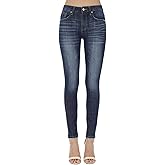 Kan Can Women's Denim-Blue Five Pocket Basic Mid Rise Super Skinny Jeans