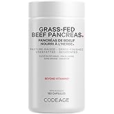 Codeage Grass Fed Beef Pancreas Supplement Superfood, Freeze Dried, Non-Defatted, Desiccated Pancreas Pills, Glandulars Meat,