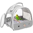 Bird Travel Carrier Cage, Portable Small Bird Parrot Parakeet Carrier with Standing Perch and Soft Mat, Side Access Window Collapsible Bird Carry Transport Bag for Vet Visit