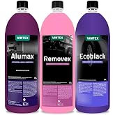 ALUMINUM CLEANER ALUMAX +REMOVEX + ECOBLACK AUTOMOTIVE, ENGINE, CHASSIS KIT CLEANER car wash shampoo 1.5L EACH/Detailing kit with 3 pieces