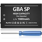 Gameboy Advance SP Battery Pack, 1600mAh GBA SP Rechargeable Lithium-ion Battery Replacement for AGS-001, SAM-003 with Tool P