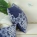 CaliTime Pack of 2 Cozy Fleece Throw Pillow Cases Covers for Couch Bed Sofa Vintage Dahlia Floral Both Sides 18 X 18 Inches Navy Blue