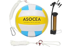 ASOCEA Soft Tetherball and Rope,Outdoor Backyard Toy for Large Medium Small Dogs Kids and Adults,Includes Carabiner & Pump,Compatible with All Tetherball Poles