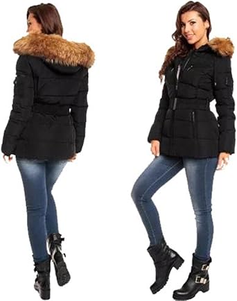 black raccoon fur hood coat