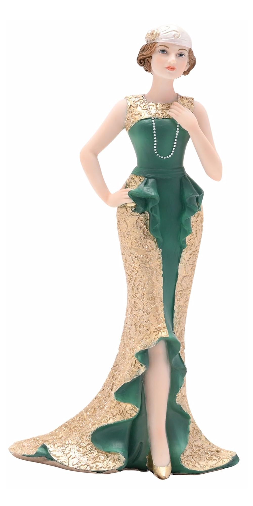 Broadway Belles Marie Small Emerald Green and Gold Standing Charleston Figurine