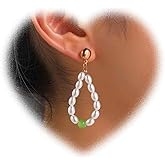 W WEILIRIAN Boho Pearl Drop Earrings Pearl Dangle Earrings Pearl Beaded Earrings Wedding Pearl Earrings Jewelry for Women and Girls Gifts