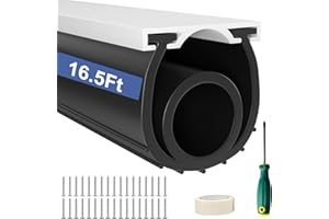 Garage Door Seals Bottom Rubber - 16.5Ft Weather Stripping Garage Door Insulation Kit, Heavy-Duty U+O Ring Garage Door Seal with Pre-drilled Aluminum Track Kit Universal by Hzetuu