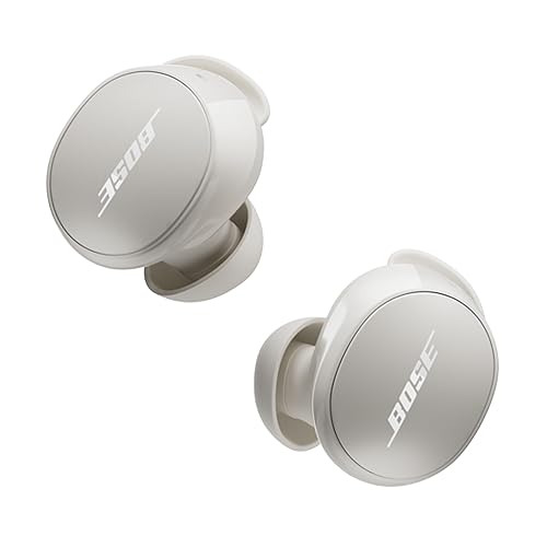 Bose QuietComfort Bluetooth Earbuds, True Wireless Earbuds with Active Noise Cancellation and Mic, Deep Bass, IPX4 Rating, Up to 8.5 Hours of Playtime, White