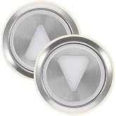 HEALLILY 2Pcs Round Elevator Push Buttons: Stainless Steel Up &amp; Down Arrow Switch Replacement Parts with White LED Light, Commercial Freight Lift Accessories (Mixed Terminals)