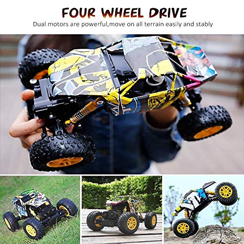 RC Car DOUBLE E 1/18 Remote Control Car 4WD Monster Truck 2.4Ghz with Two Rechargeable Batteries Dual Motors Unique Graffiti Off Road Rock Crawler
