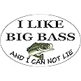 Rogue River Tactical I Like Big Bass and I Cannot Lie Fish Sticker Decal Fishing Bumper Sticker Fish Auto Decal Car Truck Boat RV Real Life Rod Tackle Box