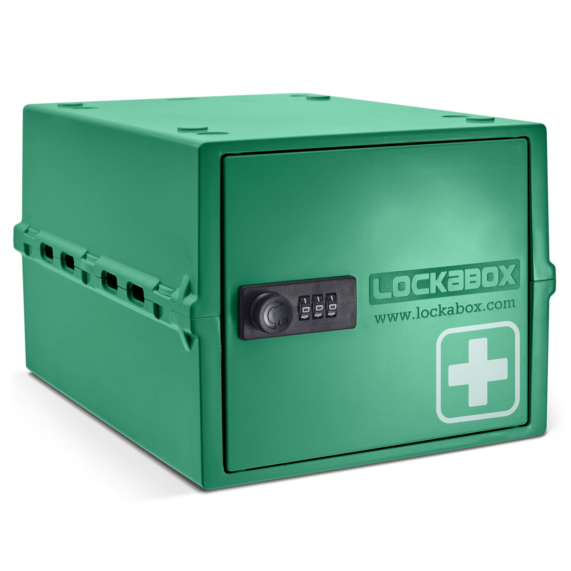 Lockabox One™ | Premium Lockable Medicine Box (10L) | Lightweight & Hygienic Medicine Lock Box | Made In Britain | External Size 31 x 21 x 17 cm (Medi Green)
