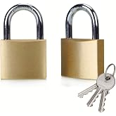 ABRAFOX Solid Brass Same Keyed Padlock keyed Alike Lock-（1-9/16 inch 40mm） 2pack
