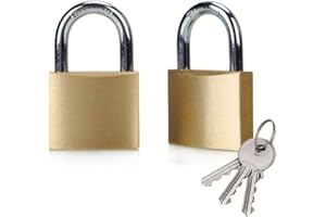 ABRA FOX ABRAFOX Solid Brass Same Keyed Padlock keyed Alike Lock-（1-9/16 inch 40mm） 2pack
