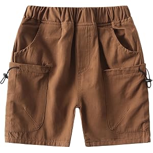 Toddler Boys Cargo Shorts Kids Baby Elastic Waist Pull-On Athletic Shorts for Sports Summer Casual Bermuda Short with Pockets