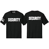 NYC FACTORY Men's Security T-Shirts Front Back USA Flag Sleeve Print