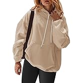 Fisoew Womens Casual Oversized Hoodies Loose Fit Long Sleeve Drawstring Pullover Hooded Sweatshirts 2025 Fall Winter Outfits