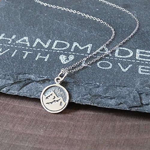 Sterling Silver Tiny Etched Earth Charm Necklace, 16"