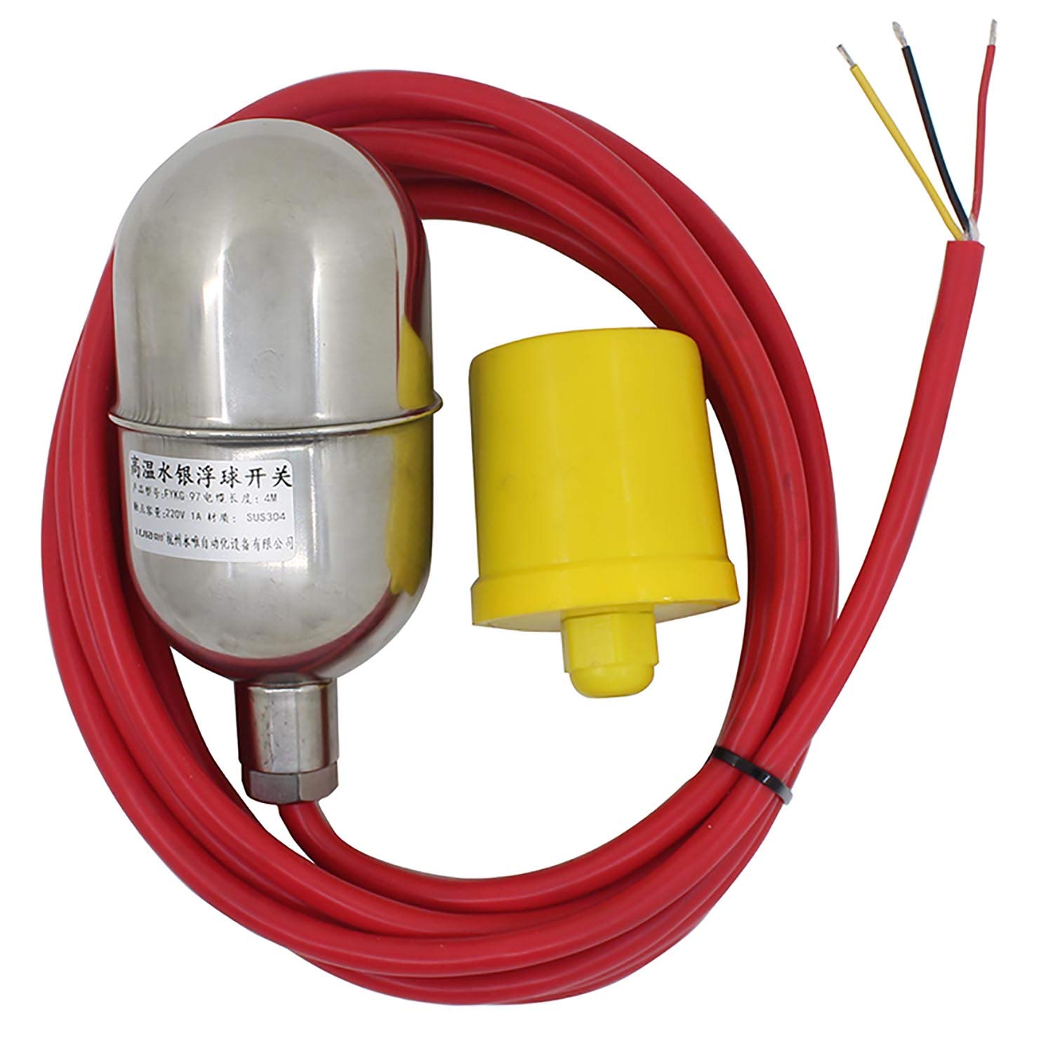 Float Switch Steel 304 316 Maximum 180 ? Water Tank Level Sensor 2 3 4 5 6 8 10m - Pump Level Controller (Stainless Steel 316,3m Cable)