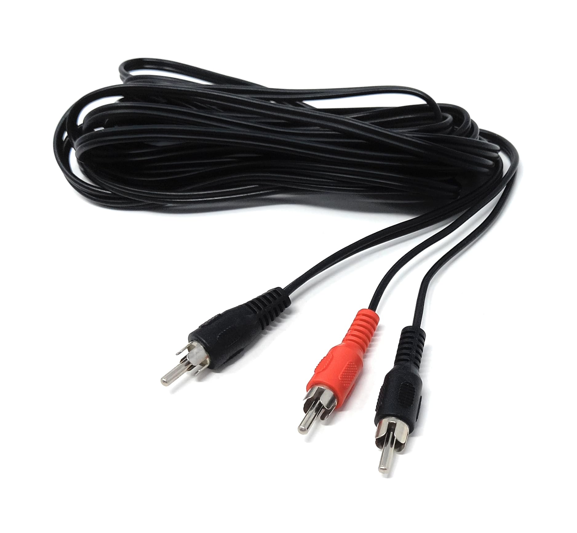 DRUT 5m Single RCA Phono Plug to Twin 2 x RCA Phono Plugs Y Splitter, Combiner Cable 16,5ft