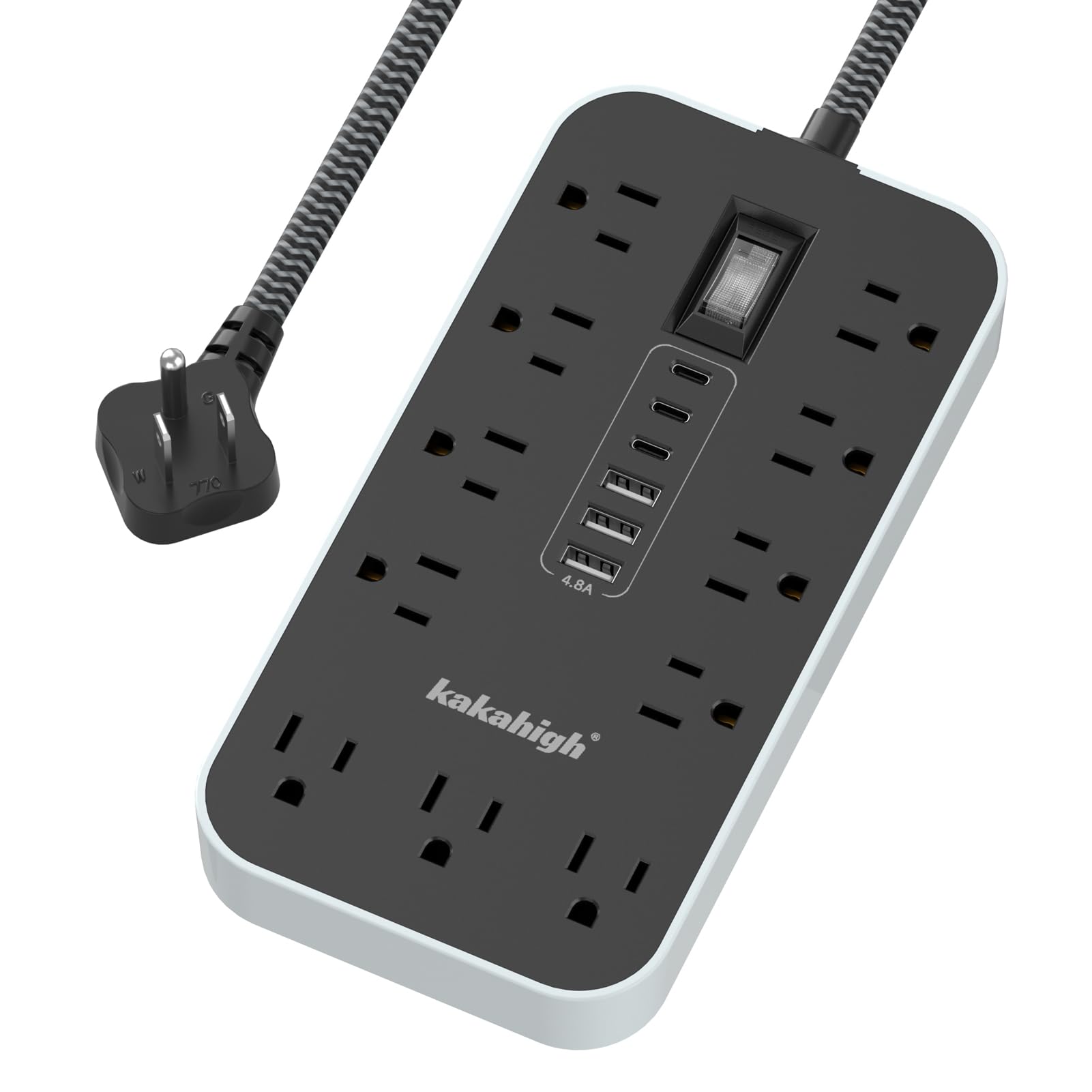 Photo 1 of Flat Plug Extension Cord with Multiple Outlets- 5 FT USB Power Strip, 1625W AC Extension Cord with 11 AC Outlet 6 USB (24W/4.8A), Desk Charging Station for Home, Office, Dorm, Gaming Room Essentials