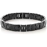 Men's Black Plated Tungsten Carbide Pyramid Bracelet