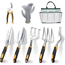 5-Piece Garden Tool Set With Extension Handles - Stainless Steel Gardening Kit For Planting & Weeding