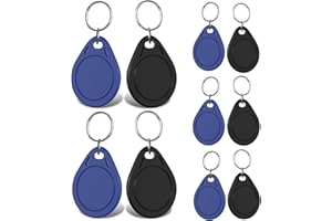 ZHAOYU 5 pcs RFID Black Keyfobs 5 pcs RFID Blue Keyfobs,125KHz Blank Writable Keychains T5577 Key Cards for Entry Access Control System