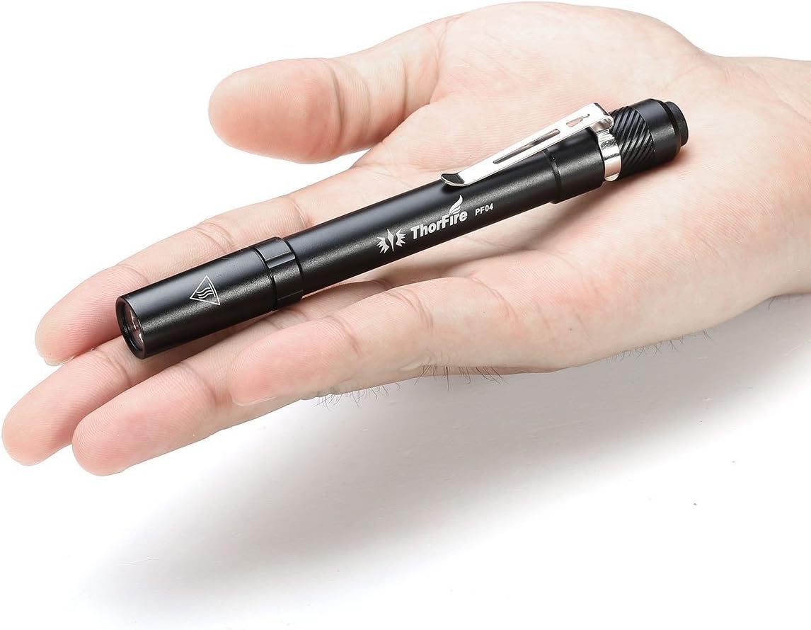 ThorFire Old Version PF04 Pen Flashlight MAX 210 Lumen Cree XP-G2 R5 LED Pen Light Mini EDC Pocket Torch Use Two AAA Batteries Not Included