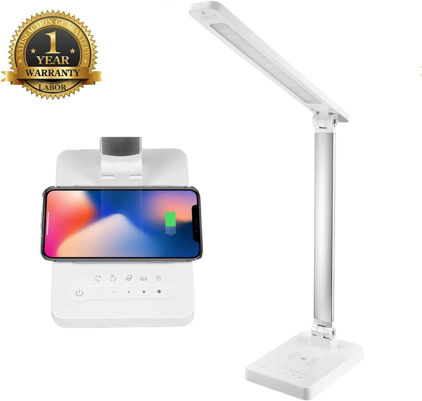 DP-1053 Touch Wireless Charging Desk Lamp, 5 Work Modes, 180 Degrees Horizontal and Vertical Adjustment, 900 lm LED Table Lamp