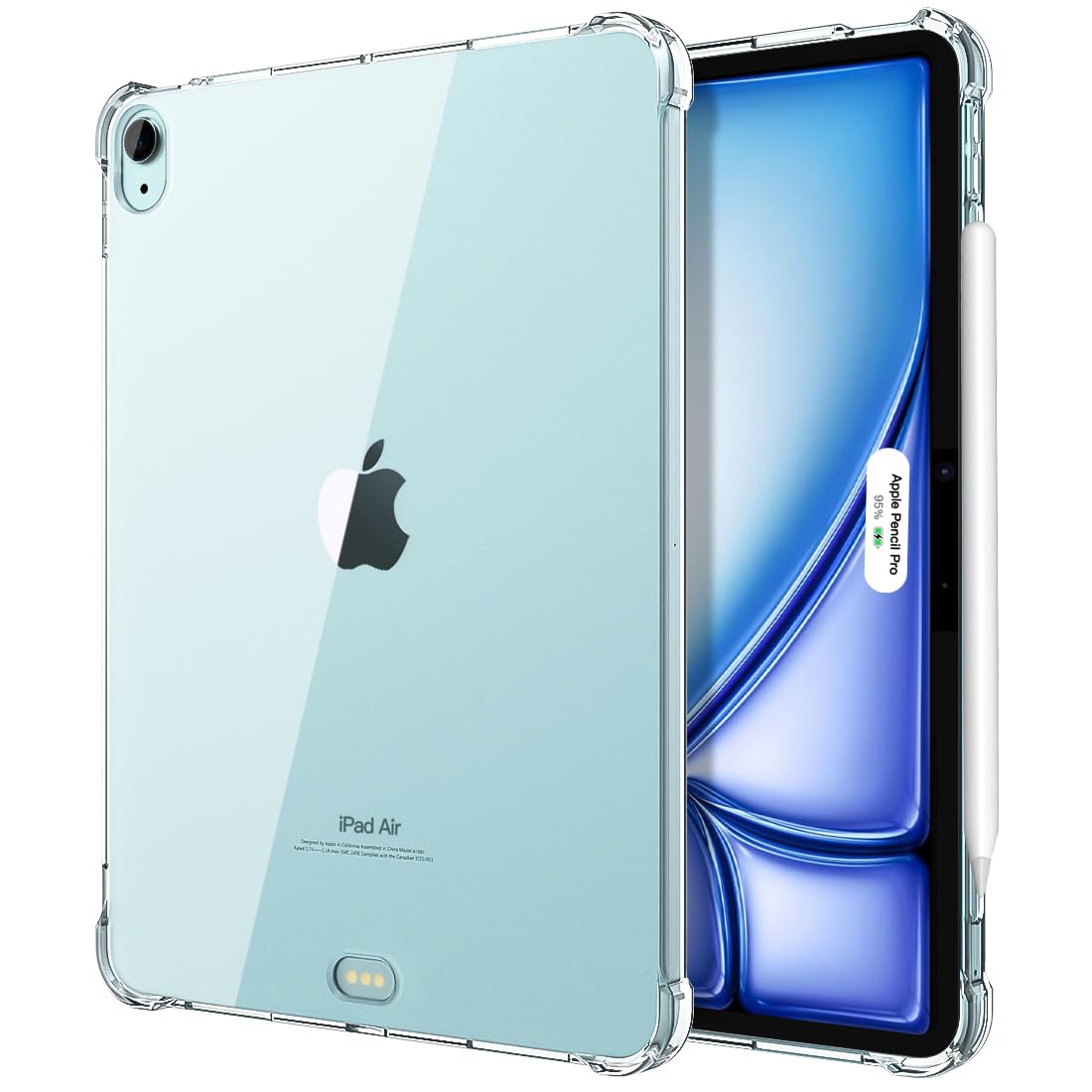 TiMOVO Case for iPad Air 11 Inch (M4/M3/M2-2026/2025/2024), iPad Air 5th/4th Gen Case (2022/2020) 10.9", Slim TPU Clear Transparent Back Protective Cover, Support Pencil Pro/(USB-C) - Clear