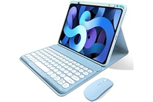 kaitesi Keyboard Case Mouse for iPad 11th Gen (A16, 2025) 11"/ iPad 10th Generation 2022 10.9" Case with Cute Round Keys Deta