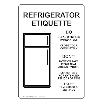 Refrigerator Etiquette With Symbol Sign With Symbol 5x3 5 In 4