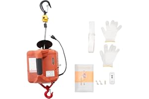 NTNOEA Electric Hoist Winch with Wireless Remote, 1100lbs Portable Electric Winch 110 Volt, 1500W Heavy Electric Chain Hoist, 16ft Lifting Height, Overload Protection for Lifting Towing