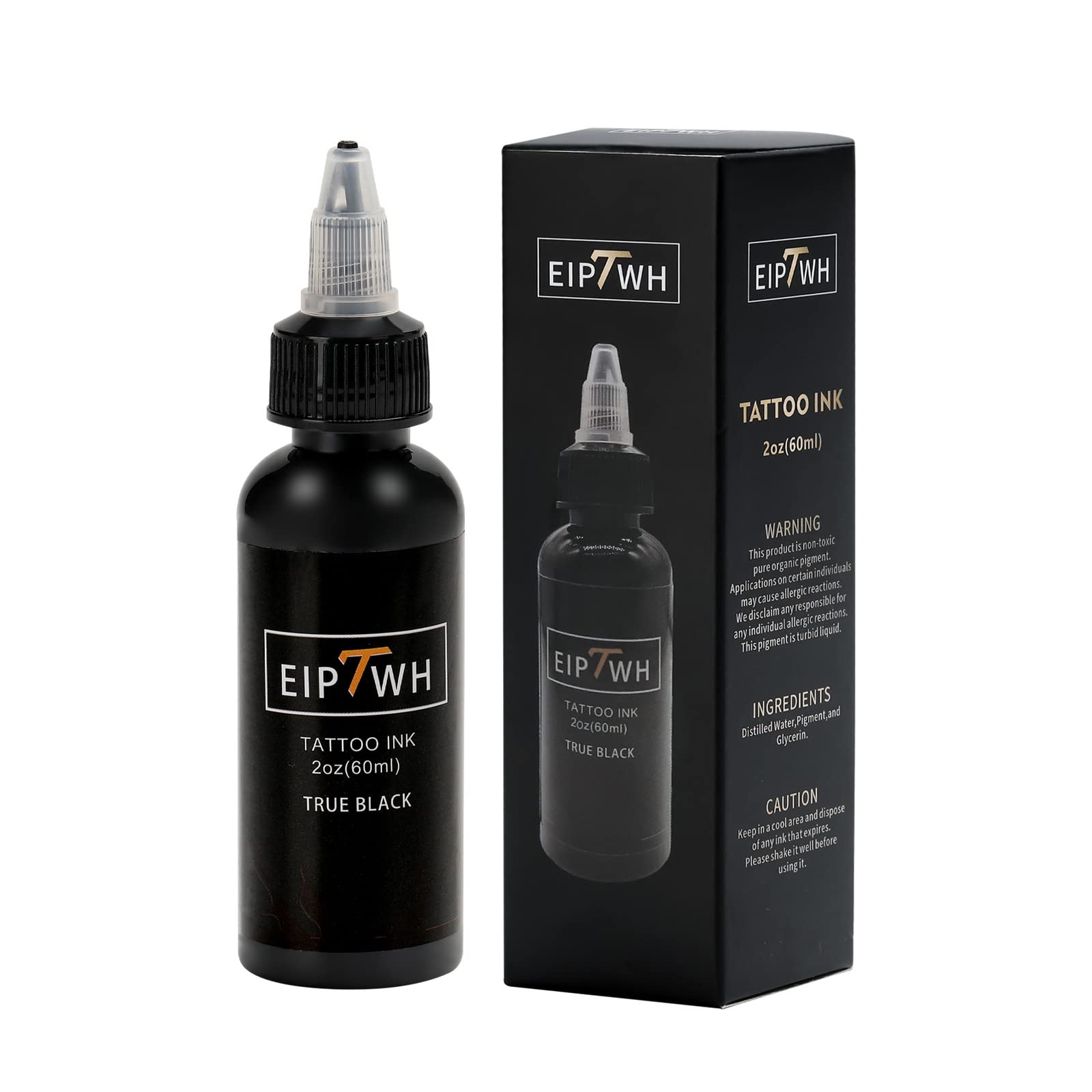 EIPTWH 2 oz 60ml Black Tattoo Inks,True Black Tattoo Pigments for Liner&Shader Permanent Makeup UK Standard Tattoo Inks Black Tattoo Supplies