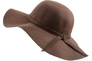 Urban CoCo Women's Foldable Wide Brim Felt Bowler Fedora Floopy Wool Hat