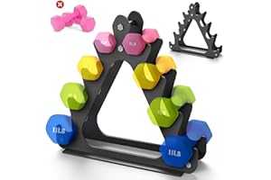 NOMNEST 4-Tier Dumbbell Rack for 1-15 lb Weights, Holds 5 Pairs Space-Saving Sturdy A-Frame Stand for Home Gym, Weight Rack for Women's Dumbbell Set (Dumbbell Rack Stand Only)