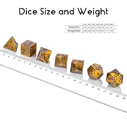 DNDND Flower Metal DND Dice, 7 PCS Heavy Solid