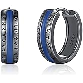 925 Sterling Silver Norse Viking Runes Hoop Earring Celtic Knot Earrings for Men Women Hypoallergenic Sturdy Punk Huggie Hoops Jewelry Gift