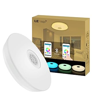 LE 24W rgb Deckenleuchte mit Bluetooth Lautsprecher 1500lm dimmbar led smart Deckenlampe, Deckenbeleuchtung