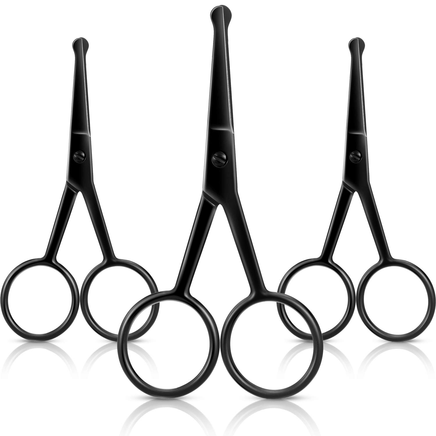 Photo 1 of 3 Pieces Nose Hair Scissors Rounded Tip Scissors Facial Hair Trimming Stainless Steel Blunt Tip Trimmer for Eyebrows, Nose, Moustache, Beard, Grooming1046784182

