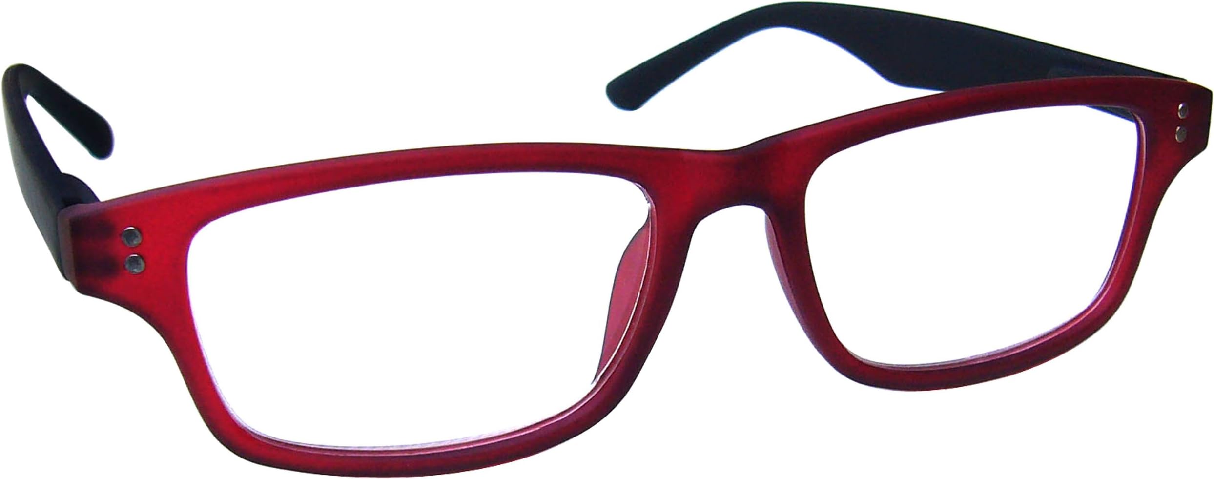 The Reading Glasses Company Red Black Sides Matt Rubberized Readers Mens Womens Spring Hinges R33-Z +1.50